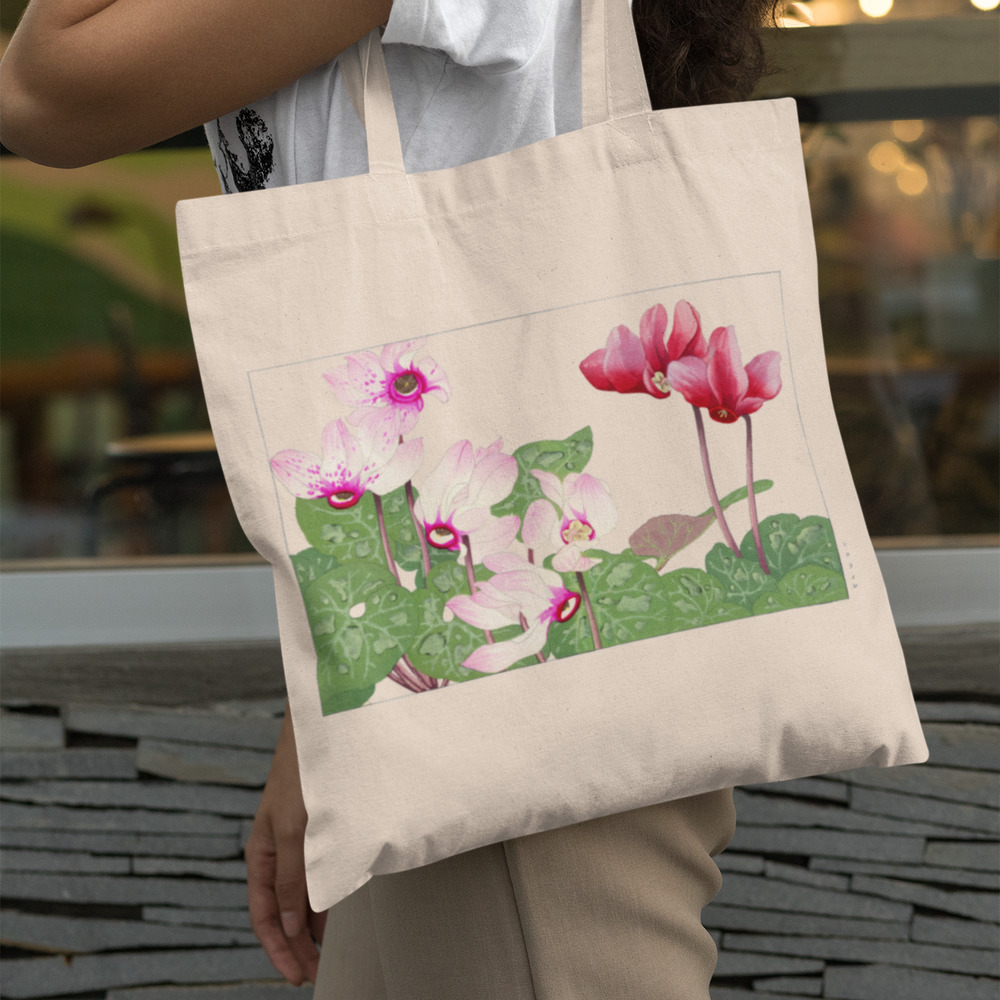 Japanese Pink Syclamen Flower Tote Bag